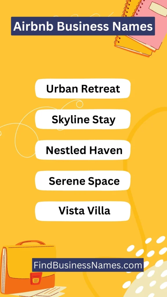 Airbnb Business Names Ideas List