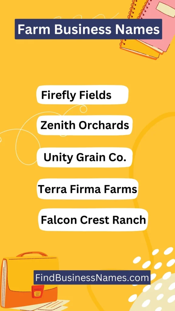 Farm Business Names Ideas List