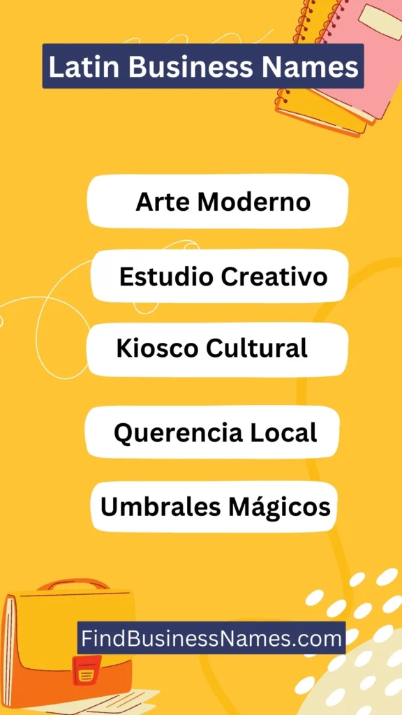 Latin Business Names Ideas List