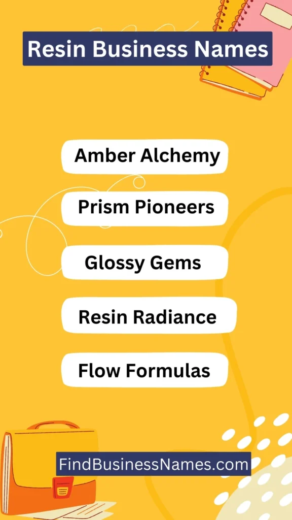 Resin Business Names Ideas List