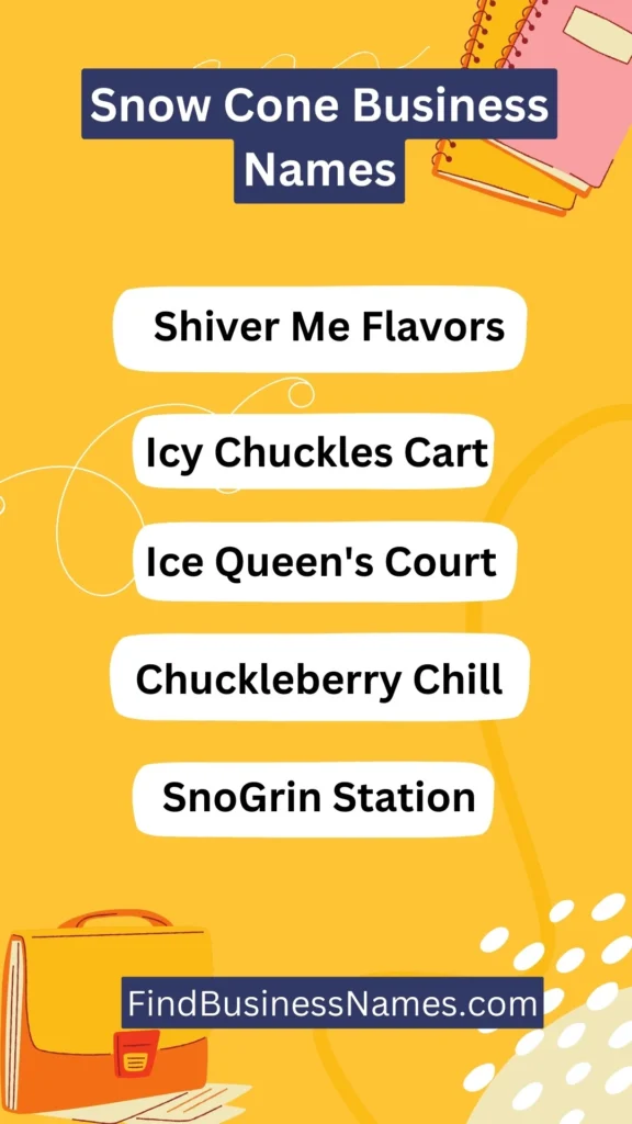 Snow Cone Business Names Ideas List