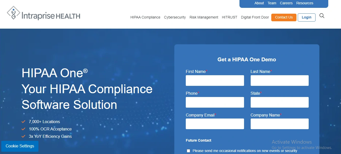 HIPAA One.Com for Business Compliance Management