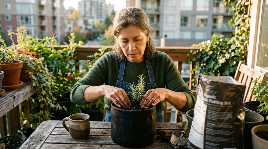 Container Gardening on a Sunny Balcony