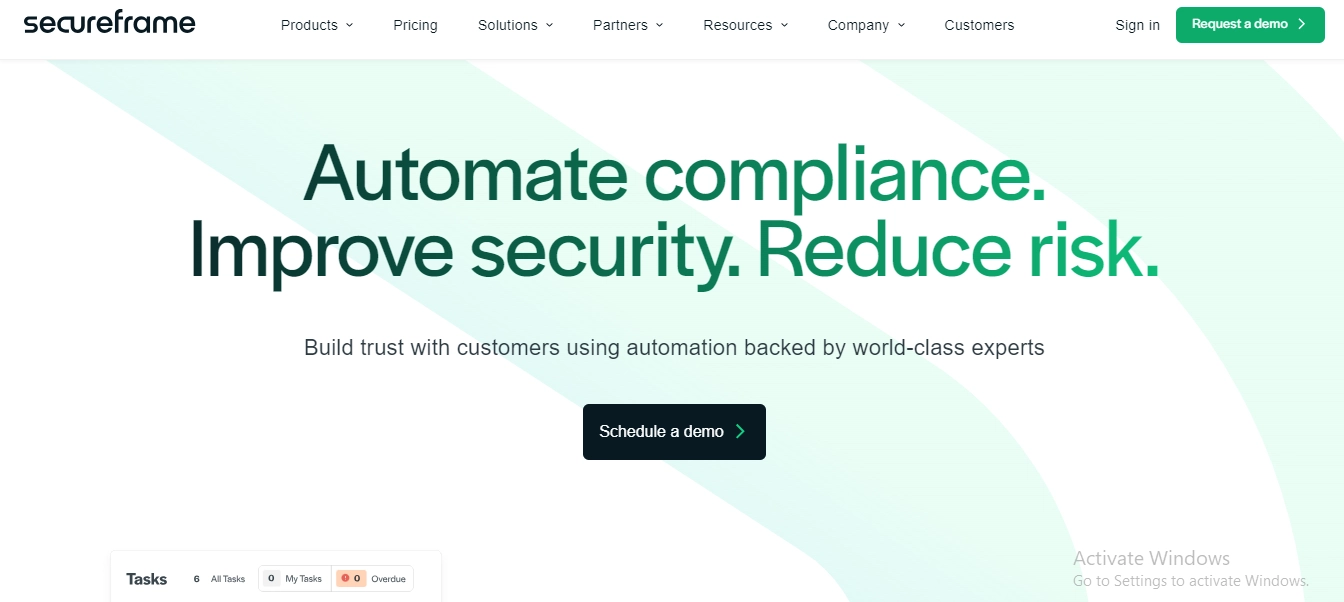 Secureframe.Com for Business Compliance Management